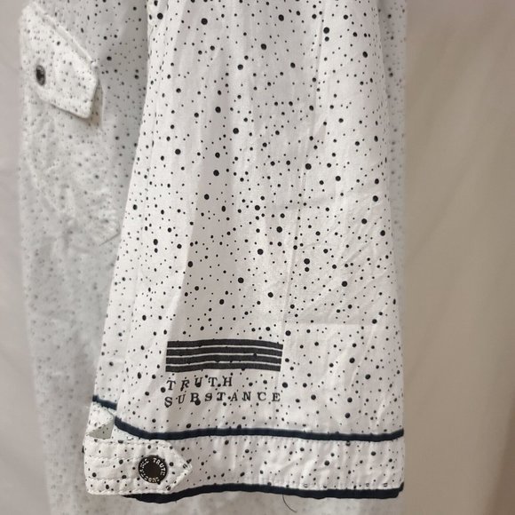Truth Substance Common Sense Mens 4X White Polka Dot Short Sleeve Shirt - Picture 5 of 11